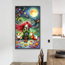 Load image into Gallery viewer, Girl And Squirrel-Full Round Diamond Painting-40x70cm-Large Size
