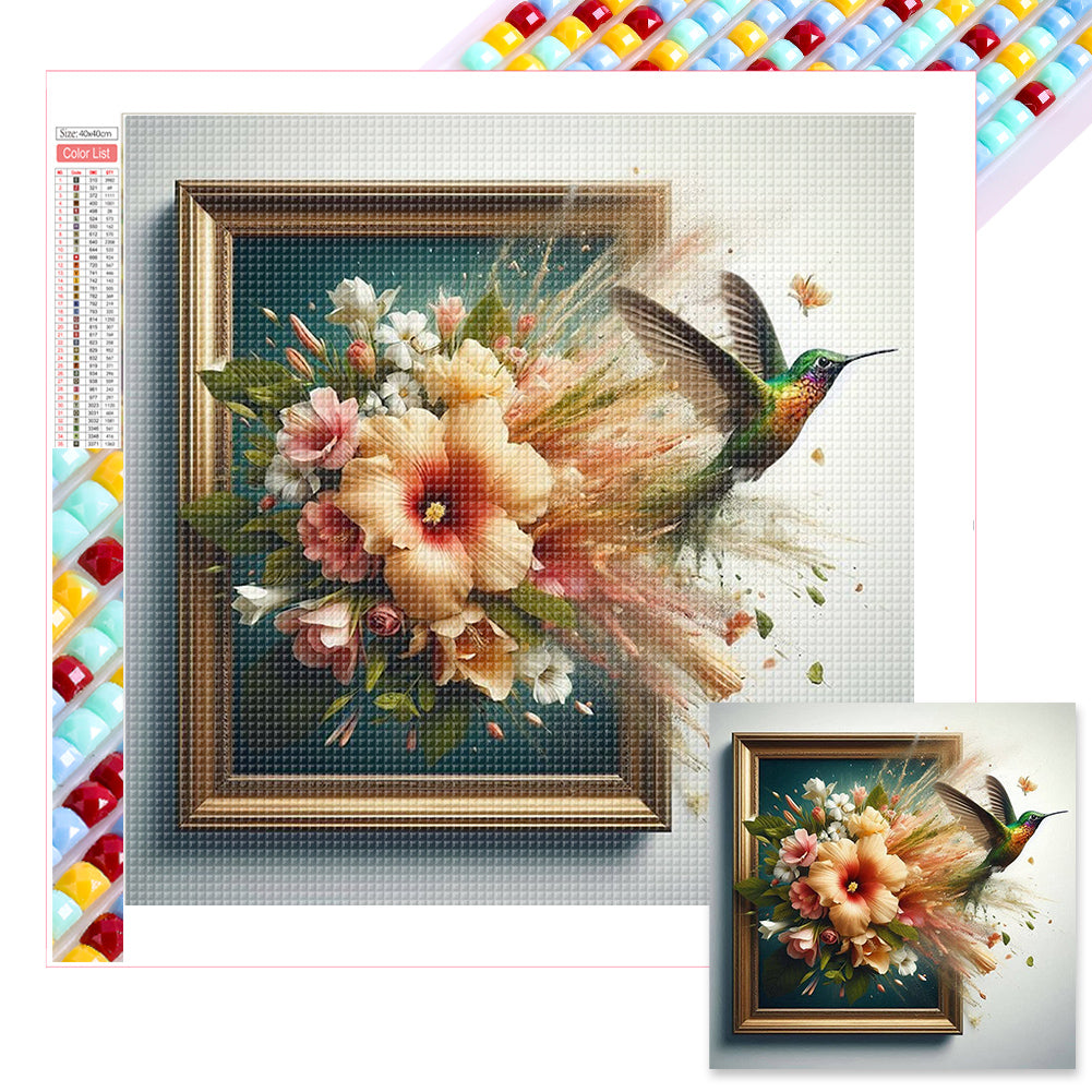 The Redbird Escapes From The Frame-Full Square Diamond Painting-40x40cm