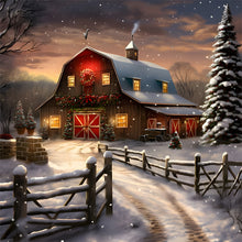 Load image into Gallery viewer, Snow House-Full Round Diamond Painting-30x30cm
