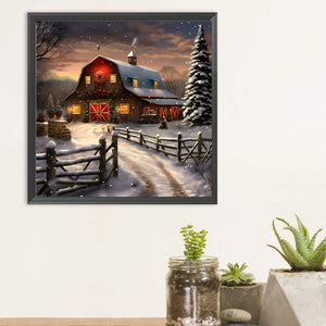 Snow House-Full Round Diamond Painting-30x30cm