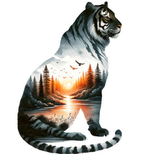 Load image into Gallery viewer, Wolf  Tiger-Full Round Diamond Painting-30x30cm
