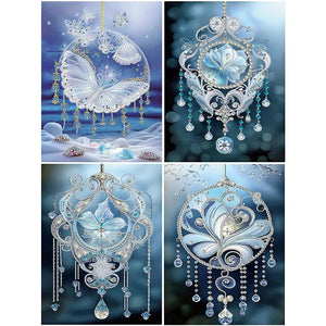 Blue Water Drop Pendant-Partial Special Diamond Painting-30x40cm