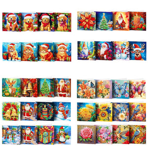 8/12pcs/set-Christmas-Diamond Greeting Cards