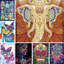 Load image into Gallery viewer, Butterfly Skull-Partial Special Luminous Diamond Painting-30x40cm
