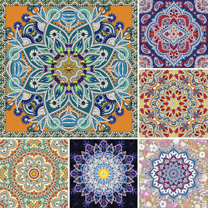 Mandala-Partial Special Luminous Diamond Painting-30x30cm