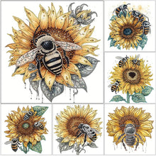 Load image into Gallery viewer, Sunflower Bee-Partial Special Diamond Painting-30x30cm
