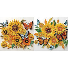 Load image into Gallery viewer, Sunflower Butterfly Paper Painting-Partial Special Diamond Painting-30x30cm
