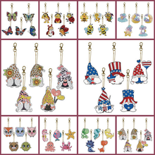 Load image into Gallery viewer, 5pcs/set-Cartoon-Double Side Drill-Diamond Keychain
