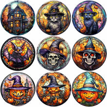 Load image into Gallery viewer, Stained Glass Halloween-Full Round Diamond Painting-30x30cm
