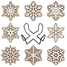 Load image into Gallery viewer, 8pcs/set +1 storage rack-Snowflake-Wooden Diamond Coaster
