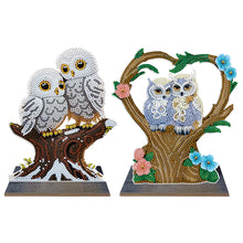 Load image into Gallery viewer, Owl-Single Side Drill-Wooden Diamond Desktop Ornament
