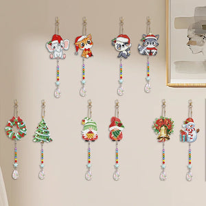 2Pcs/Set-Christmas Animal-Sun Catcher Window Hanging Diamond Wind Chime