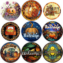 Load image into Gallery viewer, Stained Glass Halloween-Full Round Diamond Painting-30x30cm
