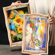 Load image into Gallery viewer, Diamond Painting Decorative Trays with Handle Coffee Table Tray for Serving Food
