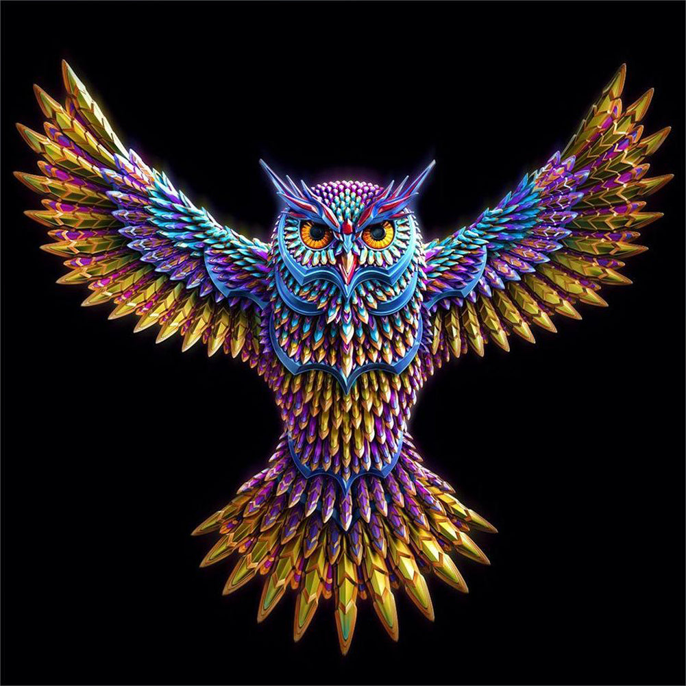 Owl-Full Round Diamond Painting-30x30cm