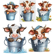 Load image into Gallery viewer, Bucket Cow-Full Round Diamond Painting-30x40cm
