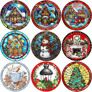 Round Card Christmas-Full Round Diamond Painting-30x30cm