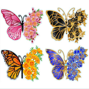 4pcs Butterfly Diamond Painting Free Stickers