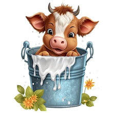 Load image into Gallery viewer, Bucket Cow-Full Round Diamond Painting-30x40cm
