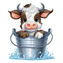 Load image into Gallery viewer, Bucket Cow-Full Round Diamond Painting-30x40cm
