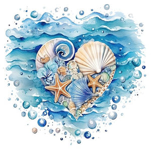 Love Starfish-Full Round Diamond Painting-30x30cm