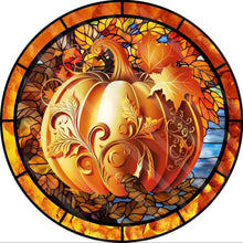 Load image into Gallery viewer, Stained Glass Halloween-Full Round Diamond Painting-30x30cm
