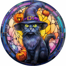 Load image into Gallery viewer, Stained Glass Halloween-Full Round Diamond Painting-30x30cm
