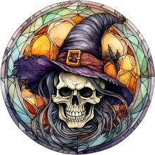 Load image into Gallery viewer, Stained Glass Halloween-Full Round Diamond Painting-30x30cm
