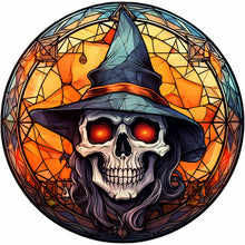 Load image into Gallery viewer, Stained Glass Halloween-Full Round Diamond Painting-30x30cm
