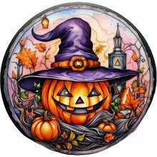 Load image into Gallery viewer, Stained Glass Halloween-Full Round Diamond Painting-30x30cm
