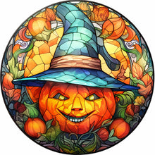 Load image into Gallery viewer, Stained Glass Halloween-Full Round Diamond Painting-30x30cm
