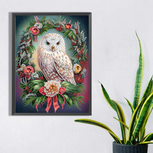 Load image into Gallery viewer, Christmas Owl Wreath-Partial Special Diamond Painting-30x40cm
