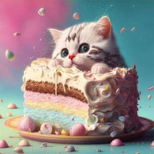 Load image into Gallery viewer, Dessert Cat-Full Round Diamond Painting-30x30cm
