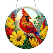 Load image into Gallery viewer, Stained Glass Animal-Sun Catcher Window Hanging Diamond Wind Chime
