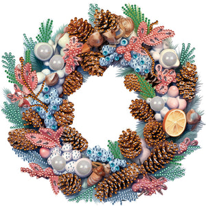 Christmas Wreath-Partial Special Diamond Painting-30x30cm