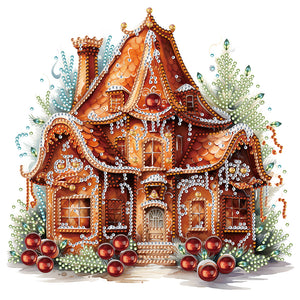 Christmas Cookie House-Partial Special Diamond Painting-30x30cm