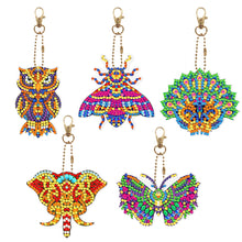 Load image into Gallery viewer, 5/6Pcs/Set-Owl/Dog-Double Side Drill-Diamond Keychain
