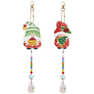 2Pcs/Set-Christmas Animal-Sun Catcher Window Hanging Diamond Wind Chime