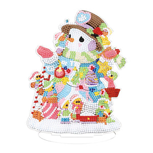 Christmas Snowman-Single Side Drill-Diamond Desktop Ornament