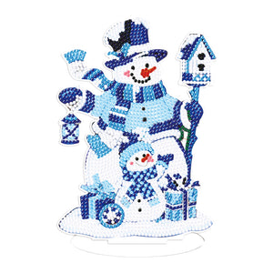 Christmas Snowman-Single Side Drill-Diamond Desktop Ornament