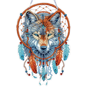 Wolf-Single Side Drill-Diamond Pendant