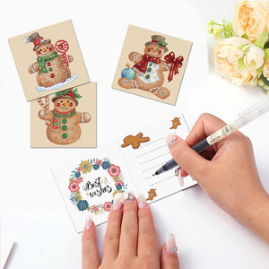 5Pcs/Set Christmas Gingerbread Man-Diamond Greeting Cards