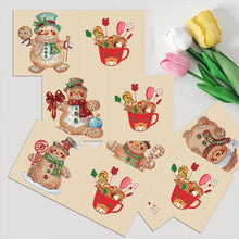 Load image into Gallery viewer, 5Pcs/Set Christmas Gingerbread Man-Diamond Greeting Cards
