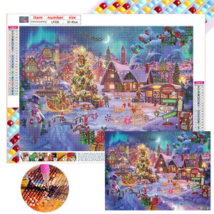 Christmas Street-Full Square Diamond Painting-40x30cm