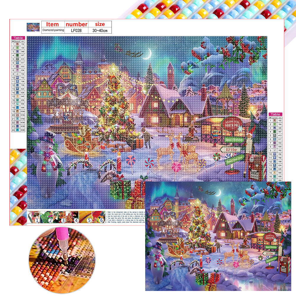 Christmas Street-Full Square Diamond Painting-40x30cm