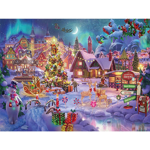 Christmas Street-Full Square Diamond Painting-40x30cm