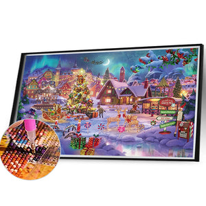 Christmas Street-Full Square Diamond Painting-40x30cm