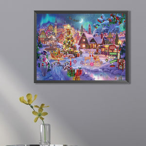 Christmas Street-Full Square Diamond Painting-40x30cm