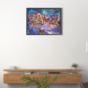 Christmas Street-Full Square Diamond Painting-40x30cm