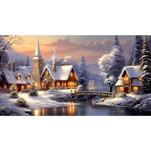 Load image into Gallery viewer, Snow Scene-Full Round Diamond Painting-75x40cm-Large Size
